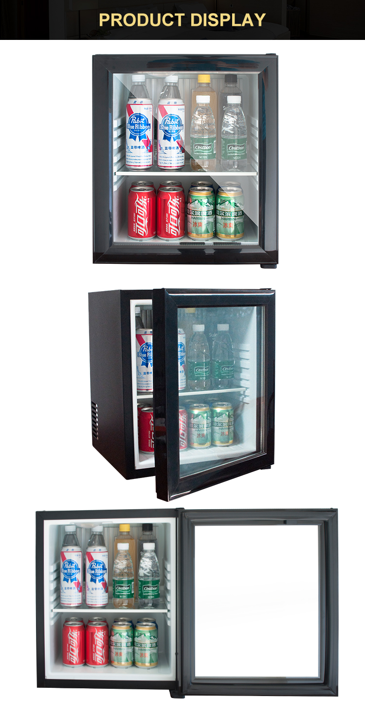 Honeyson hotel compact mini fridge with glass door no freezer